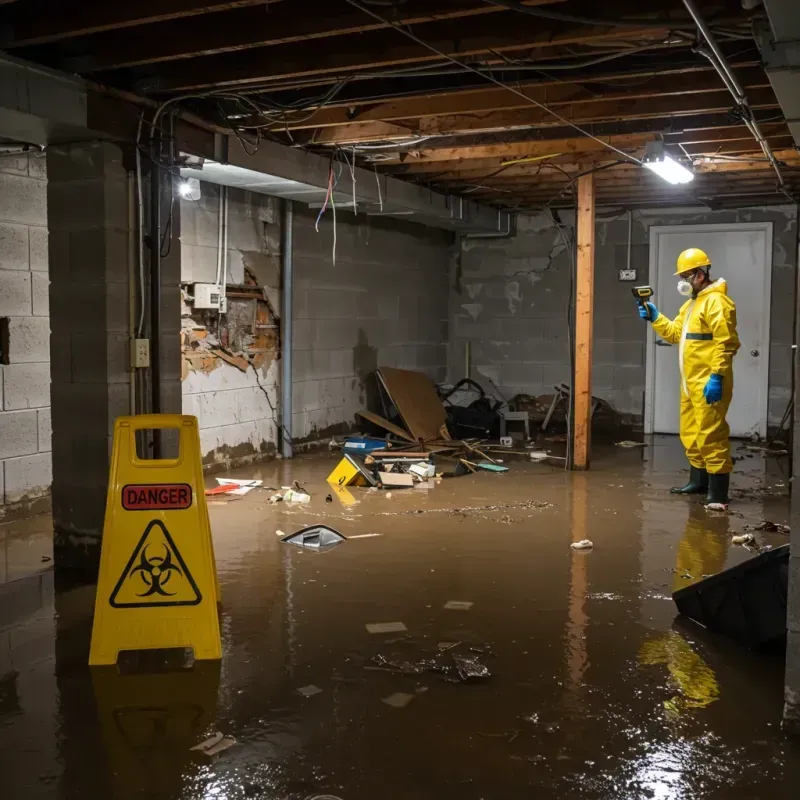 Flooded Basement Electrical Hazard in Back Mountain, PA Property